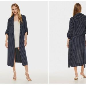 Aritzia Babaton  navy pin stripe Khalo Robe Duster Size. XS